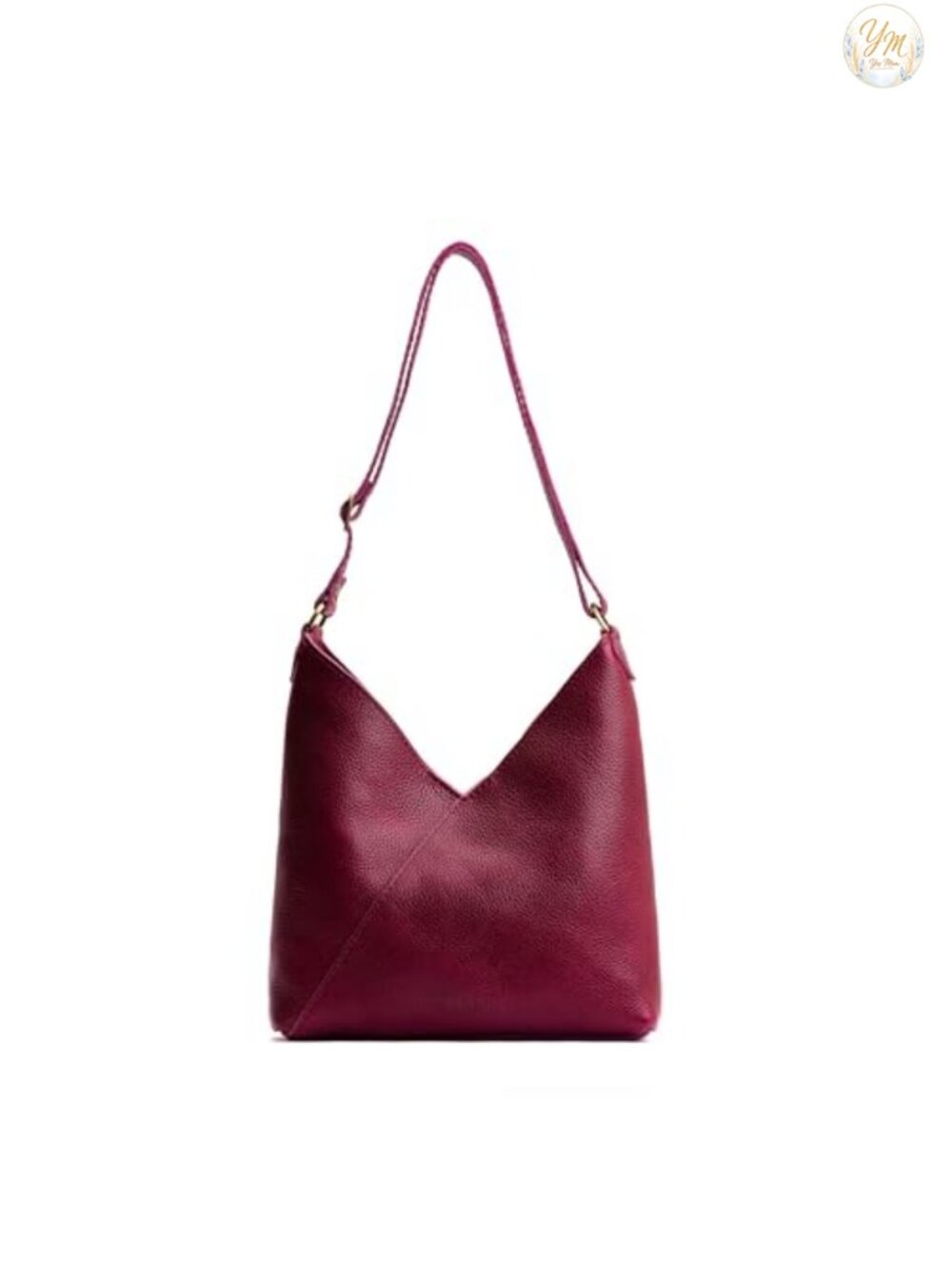 Full Grain Leather Slouchy Crossbody Shoulder Bag Adjustable Strap Magnetic